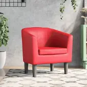 Prolenta Maison Exclusive - Fauteuil club rouge en similicuir