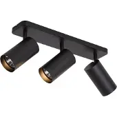 QAZQA Plafonnier moderne noir 3 lumières GU10 70mm - Jeana Luxe