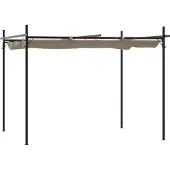 vidaXL Pergola avec toit coulissant Taupe 295x292x230 cm