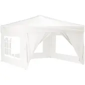 vidaXL Tente de réception pliante avec parois latérales blanche 3x3 m