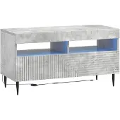 vidaXL Meuble TV LED gris béton, fabriqué en panneaux de particules