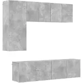 vidaXL Meuble-paroi 5 pièces gris béton Bois composite