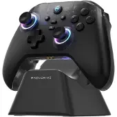 Machenike G3 V2 Kabelloser Gamecontroller mit Ladestation – Schwarz (Android, iOS, Switch, Windows), Manette, Noir