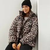 L'amore Couture Doudoune Courte Léopard Nevada Femme