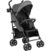 Tulano Poussette Davos 35 avec fonction couchage, capote XXL, repose-pieds, couvre-jambes, moustiquaire, gris-noir