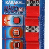 Karakal SURGRIPS NANO 60 : Lot de 3 overgrips, couleur rouge