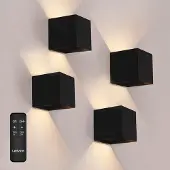 LEDVION lot de 4 applique murale USB avec détecteur blanc chaud