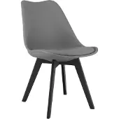 Leobert Chaise - - Mark - Graphite/Pieds Noirs - 49 X 43 X 82 Cm