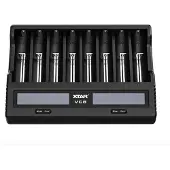 XTAR Chargeur pour batteries cylindriques Li-ion et NiMH VC8S