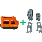 LEGO Locomotive Duplo (orange) + voies