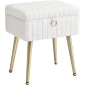 Songmics Home Styling Collection Krzesło toaletki pufa podnóżek metalowe nogi szary