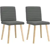 vidaXL Chaise de salle à manger 2 pcs. Tissu gris foncé