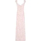 Bershka Robe d’été vert foncé / rose / rose ancienne / grenadine