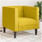 vidaXL Fauteuil Chesterfield jaune velours