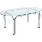 Oviala Table basse ovale en verre trempé transparent - Lewis
