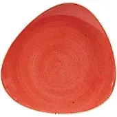 Gastronoble Assiettes triangulaires Churchill Stonecast, rouge baie, 265 mm (12 pièces)
