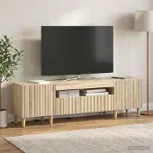 Prolenta Meuble TV exclusif ARNHEM, éclairage LED, 153 x 35 x 43 cm, chêne Sonoma