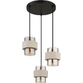 Globo Lampe pendante à 3 lampes Daren noir avec marbre