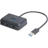 Deltaco USB-A??akotuvas,, 4x USB-A, juodas / UH-735 / 1902426 (USB-A, 4 ports), Station d’accueil + hub USB, Noir