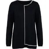 Ulla Popken Pull-over noir / blanc