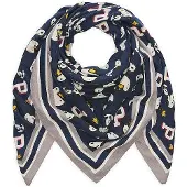 Codello Foulard crème / bleu marine / gris / rouge foncé