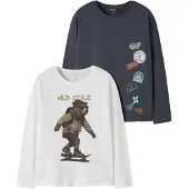 Name it T-Shirt 'NKMVAGNO' bleu marine / marron / orange / blanc