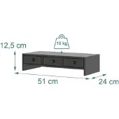 Relaxdays Rehausse écran, Réhausseur pour moniteur, Noir