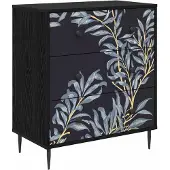 vidaXL Commode DOKKUM, motif bleu, 66 x 36,5 x 76 cm