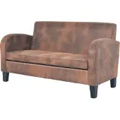 vidaXL Canapé "Höchenschwand" en polyester marron. Dimensions (L/H/P) 139x76x70 cm