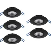 Eglo , lot de 5 spots LED encastrables Cedrez, diamètre 9 cm, spots de plafond extra-plats, projecteurs de plafond avec commutateur rotatif, lumière blanc chaud, blanc neutre, blanc froid