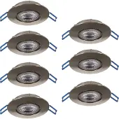 Eglo , lot de 7 spots LED encastrables Cedrez, diamètre 9 cm, spots de plafond extra-plats, spots de plafond avec commutateur rotatif, lumière blanc chaud, blanc neutre, blanc froid