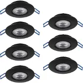 Eglo , lot de 7 spots LED encastrables Cedrez, diamètre 9 cm, spots de plafond extra-plats, projecteurs de plafond avec commutateur à bascule, lumière blanc chaud, blanc neutre, blanc froid