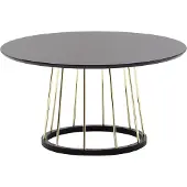 Wohnling Table basse ronde 80x80x42 cm table basse noir or métal moderne |