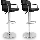 AGA 2x Tabouret de bar avec accoudoirs Noir