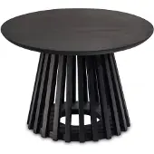 Wohnling Table basse 60x60x41 cm manguier bois massif noir table canapé ronde |