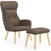 vidaXL Fauteuil relax avec pouf Taupe Tissu