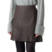 Y.A.S Colly Naplon Leather Short Skirt Marron XL Femme