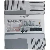 Smukee Ensemble de literie en microfibre gris 220x200 cm