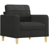vidaXL Ensemble de canapés 4 pièces avec coussins Tissu noir