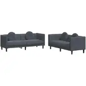 vidaXL Ensemble de canapés 2 pièces avec coussins gris foncé velours