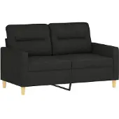 vidaXL Ensemble de canapés 3 pièces avec coussins Tissu noir