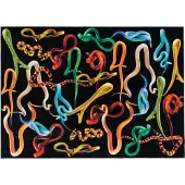 Seletti Tapis rectangulaire à motifs de serpents