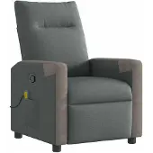 vidaXL Fauteuil de massage gris foncé Tissu
