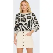 JDY Pull-over 'JDYLORRAINE' beige / gris clair / noir