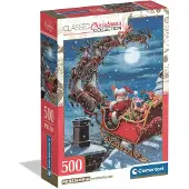 Clementoni Puzzle 500 Noël Coll. Promenade en traîneau de minuit (500 pièces)