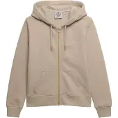 Superdry pour femme. W2012672A Sweat à capuche zippé Essential Logo beige (M), Casuel, Coton