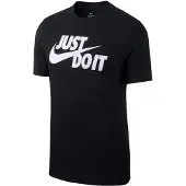 Nike T-Shirt 'Swoosh' noir / blanc