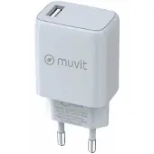 Muvit , chargeur secteur 1 USB 2,4A 12W 100% recyclable, blanc