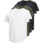 Jack & Jones T-Shirt 'JJENoa' bleu marine / vert foncé / noir / blanc