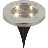 Rabalux 7975 Lampe à piquet Dannet, 3000K, 20lm, argentée-noire, ronde, blanc neutre, ø115mm